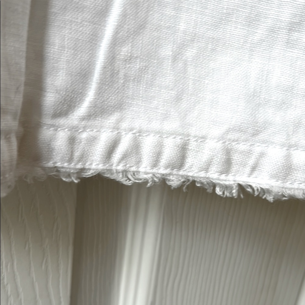 Garnet Hill Linen Fringe-Hem A-Line Dress white size 8 - Picture 6 of 9